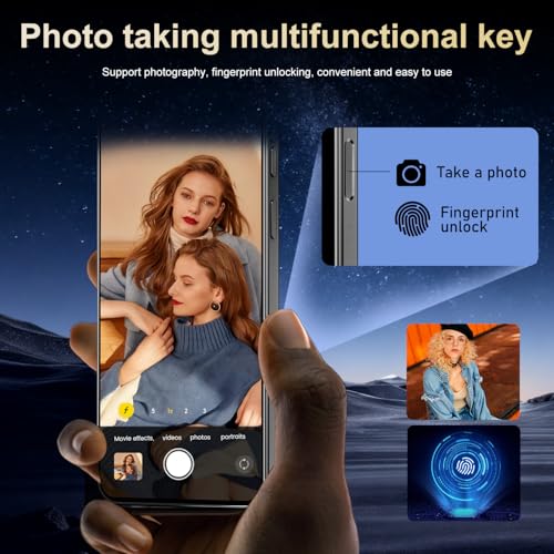 Image of Ecshock 17PM Unlocked Phone | Cell Phone Android 15.0 | 16+512GB Smartphone| 6.99 inch HD Display | Long Battery Life 7000mAh | 68+108MP Zoom Camera| Fingerprint Lock | with Dual SIM (Black)