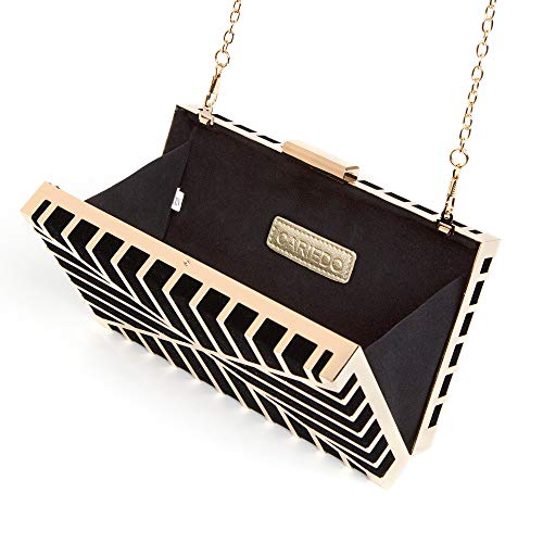 Image of CARIEDO Women Evening Bag Elegant Clutch Purse Exquisite Velvet Metal Hollow out Handbags Prom Wedding Party