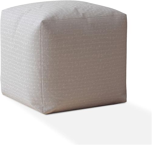 HomeRoots Puf otomano de algodón gris de 17"