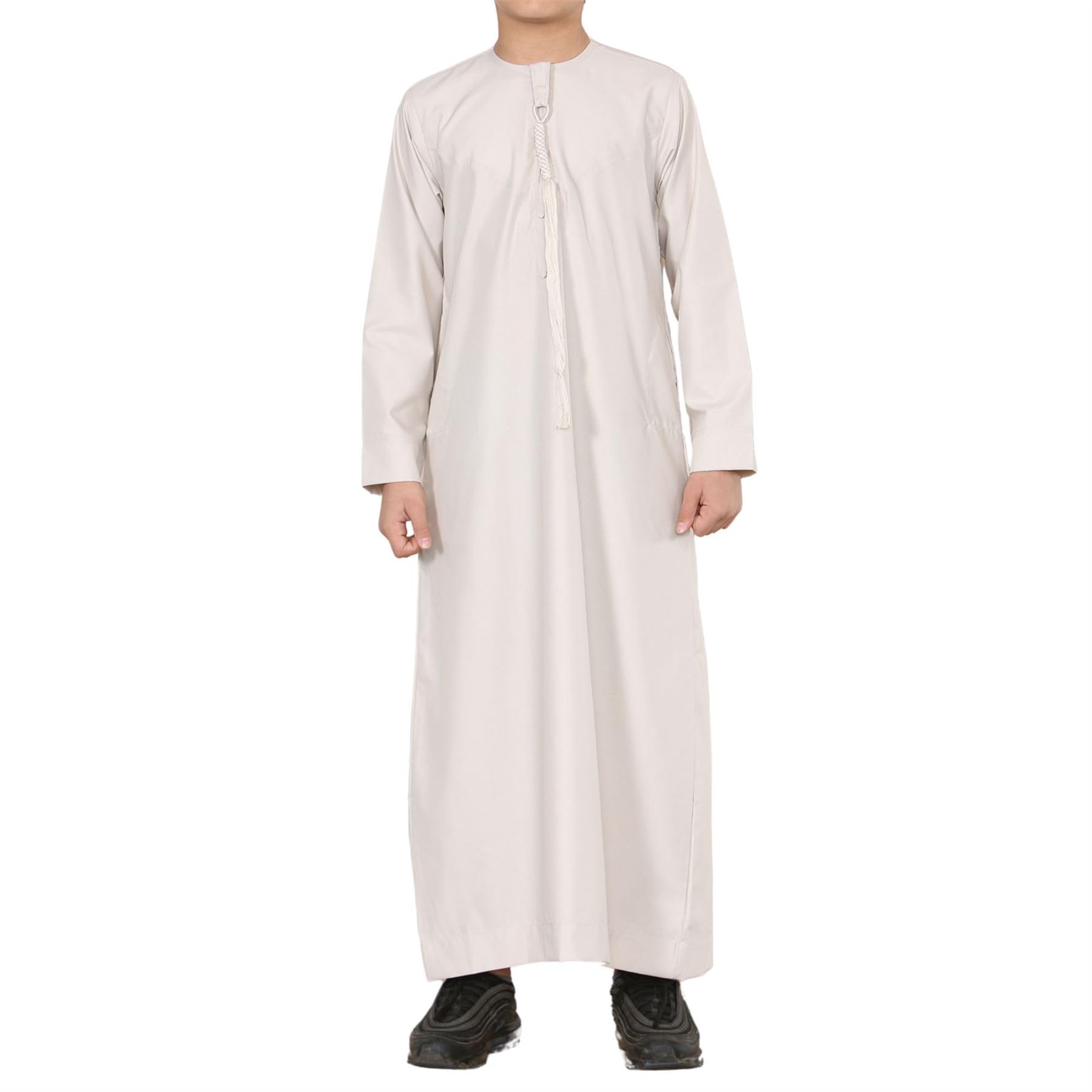 Thobez Boys Beige Tt-001 - 'S Emirati Thobe Islamic Clothing String Tassel - 50