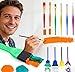AROIC 82 Pack Washable Finger Paint Set, 12 Color Finger Paints 1 oz Each, Sponges, Painting Brushes, Waterproof Painting Apron, Palette Paper Drawing Gifts for Adults