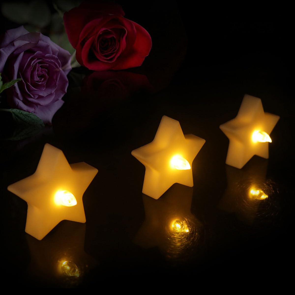 Baluue LED Kerzenlampe Stern, Flammenlos, Sicher, Geruchlos, Geschenkideen