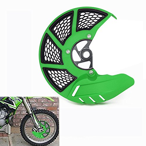 Front Brake Disc Guard Case Cover Protector - Kawasaki KX125 KX250 KX250F KX450F KLX450R - Green