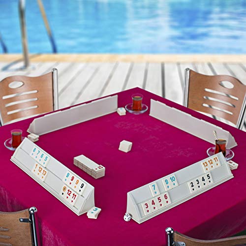 LaModaHome Star Plastic White Rummy/Okey/101 Game Set with Tile Container and Dices, for Adults and Kids, Perfect for Game Nights, Team Game, Get Together, Outdoor, Indoor