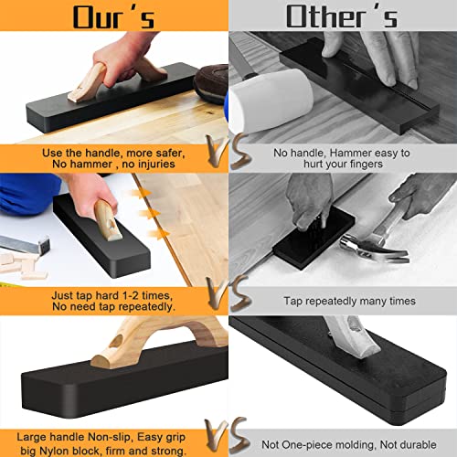 slagblok vinyl, zozen vloergereedschap, 1,2 kg | 39 cm, geen hamer nodig, direct op de vloer kloppen. De montage van houten vloeren kan slechts 1-2 keer worden voltooid. Duurzamer, efficiënter en - Afbeelding 4
