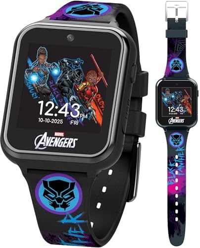 Accutime Kids Marvel Black Panther Black Educational ,Touchscreen...