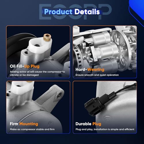 Image of ECCPP AC Compressor Fit for Nissan Frontier Xterra 2.4L 1998-2004 | Fast Cooling A /C Compressor with Clutch