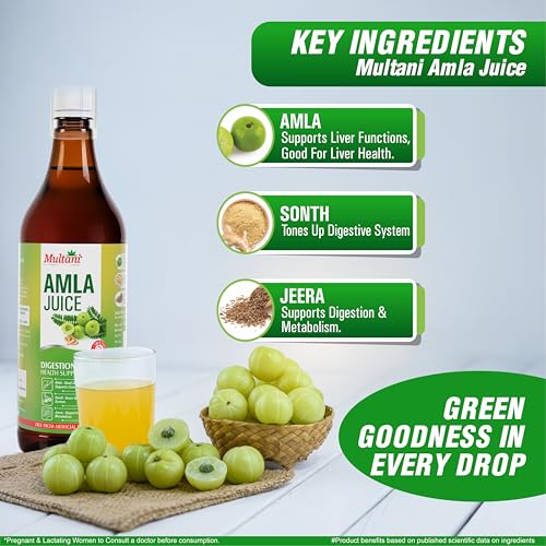 Image of Multani Amla Juice 1L | For Immunity booster | Rich Source of Vitamin C & Antioxidants | Natural Ingredients Amla, Sonth, Jeera | No Artifical Colour & Flavours