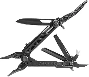 Gerber Gear Center-Drive Multitool Bit Set with Needlenose Pliers, Knife & More - Black Tool, Coyote Brown Sheath