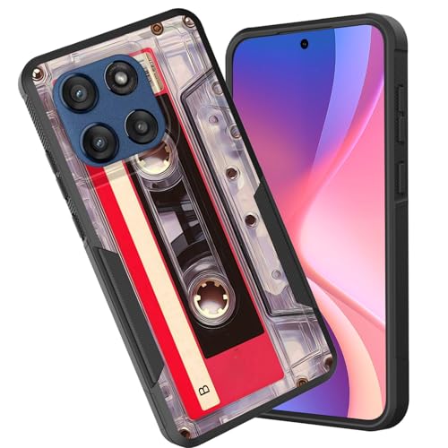 CICPLKSE for Moto Edge 2025 Case,Dual Layer Heavy Duty Hybrid Shockproof Hard PC Soft Silicone TPU Bumper Protective Cover Case for Motorola Moto Edge 2025,Cassette Tape - image 1