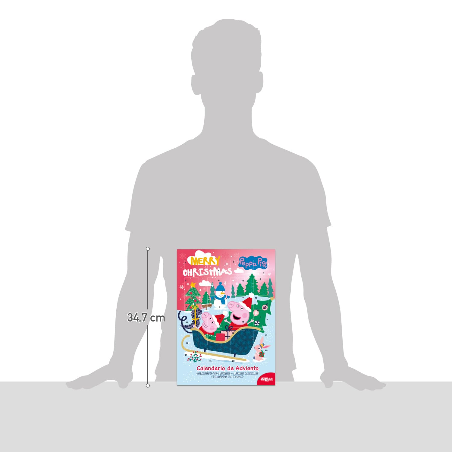 Calendario de adviento Peppa Pig 24 chocolatinas 50g chocolate con leche colorantes naturales Navidad