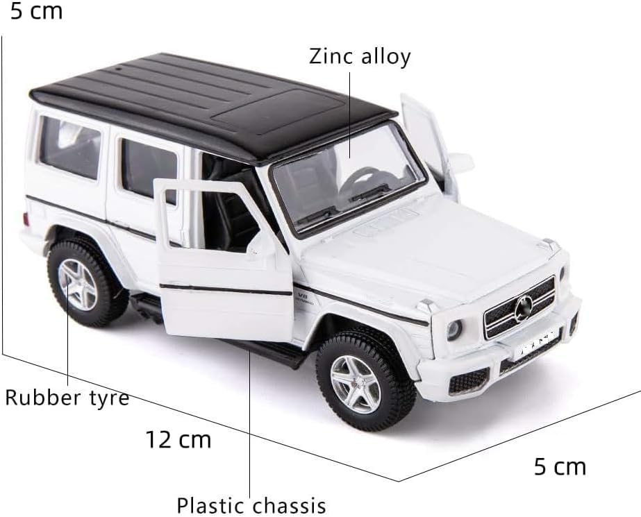 Image of PLUSPOINT Diecast 1:36 Scale Benz G-63 Model Car Pull Back Action G Wagon Vehicle Alloy Simulation Supercar with Openable Doors Lights and Sound Toy for Kids and Collectors for Play & Display Gift 3+