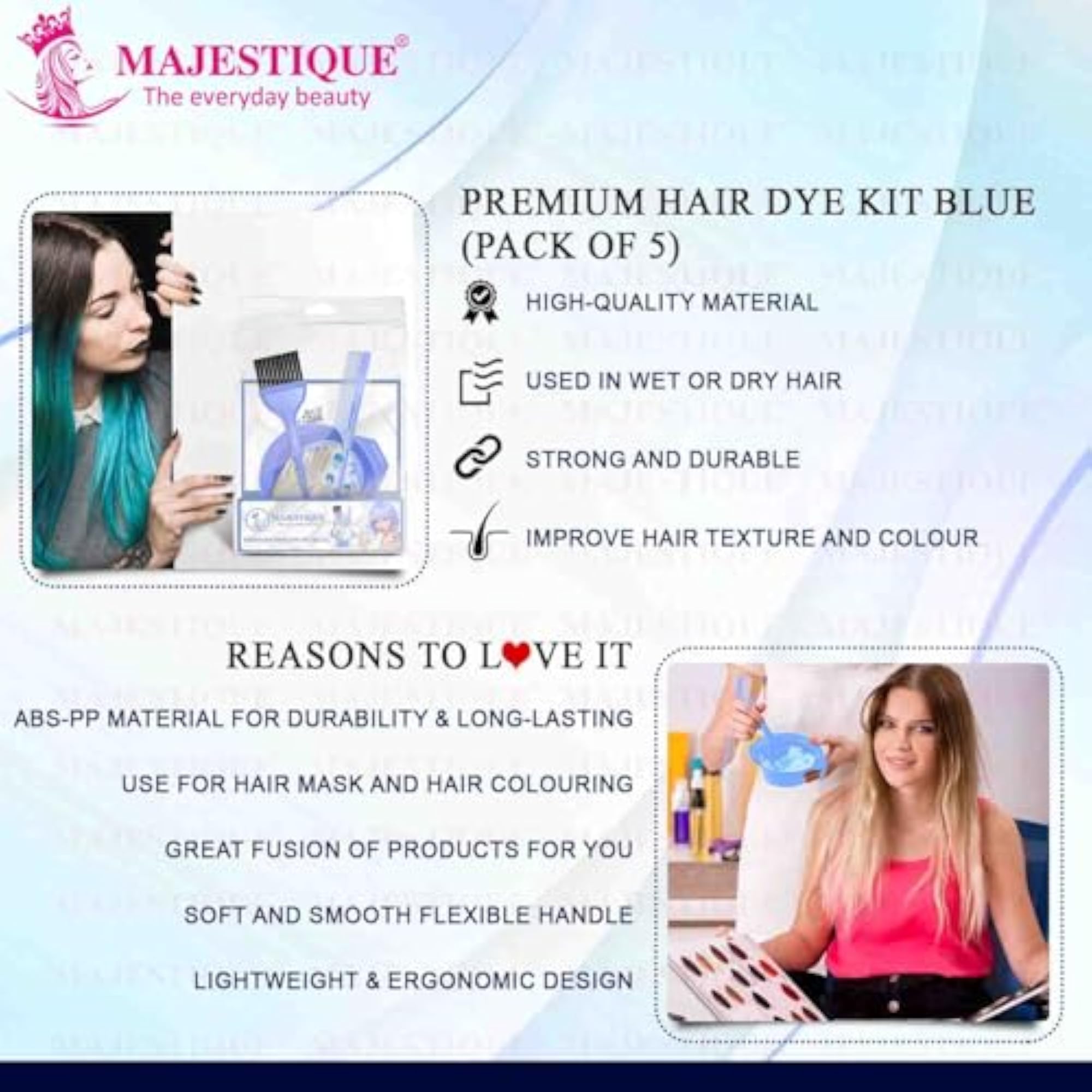 Hair Coloring Dyeing Kit with Brush, Comb, Bowl, Gloves, and Cape