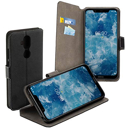 Yayago - Funda Tipo Libro para Nokia 8.1 (con función Atril), Color Negro Cover