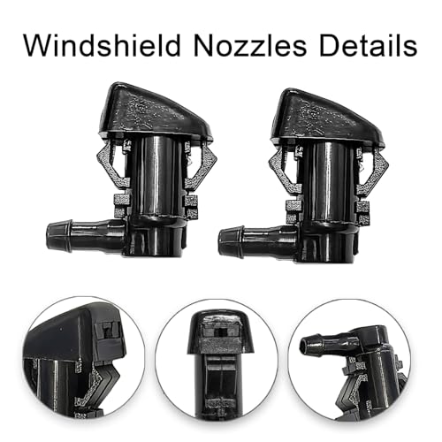 Image of 7T4Z-17603-A Front Windshield Washer Nozzles Kit for 08-11 Ford Focus 07-11 Ford Edge 07-10 Lincoln MKX Replaces 8S4Z-17603-AA,8S4Z17603AA Wiper Spray Washer Jet with 3M Fluid Hose & 6 Connectors