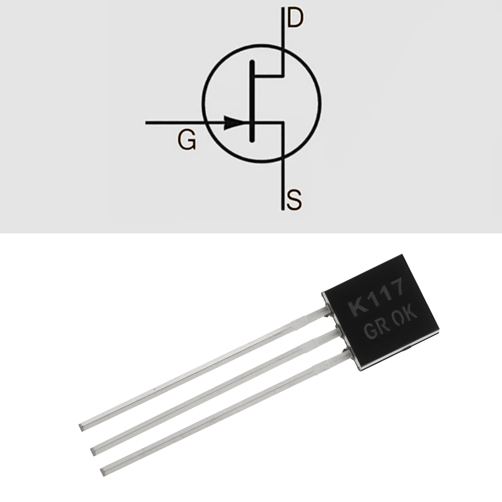 Create idea 20pcs N-Canal Audio Transistor 2SK117 -GR 50V Max 6.5MA Adatto per Amplificatori Cuffie Effetti