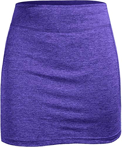 BLEVONH Womens Summer Tennis Skirts with Shorts Underneath, Pickleball, Athletic, Workout and Golf Skorts with Pockets Purple Small