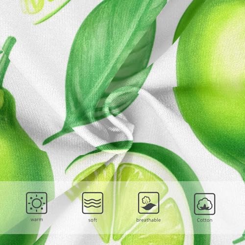 Green Lemon Limes Floral White Girl Panties Cute Girls Underwear Toddlers Cotton Florals Kids Briefs Undies 2t3