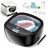 Wireless Ultrasonic Retainer Cleaner, Rechargeable Ultrasonic Cleaning Machine for Dentures, Retainer, Aligner, Mouthguards and Toothbrush Head, 43kHz Portable Ultra Sonic Jewelry Dental Clean Pod
