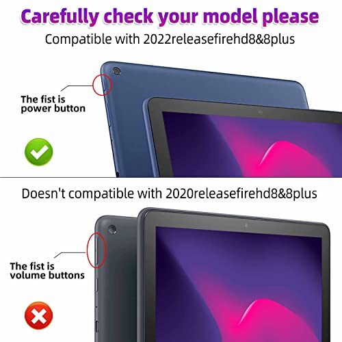 Roiskin For Fire Hd 8 Tablet & Hd 8 Plus Case (2022 Release) 12Th Generation With Kickstand [Kids Friendly] Dual Layer Heavy Duty Shockproof Case, Not Fit Prior Hd8 Version 2020/2018 /2017 Release #TOP1