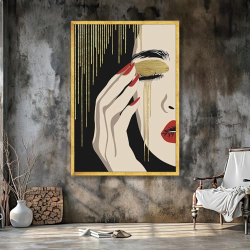 Tableau sur toile pour moderniser un mur vide avec art mural doré