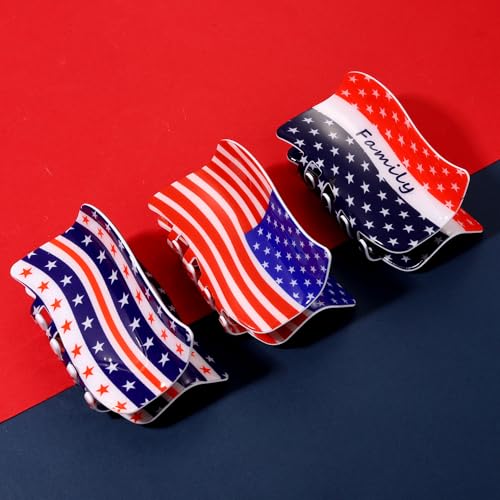 Pinzas para cabello patrióticas con diseño de bandera americana miniatura 4