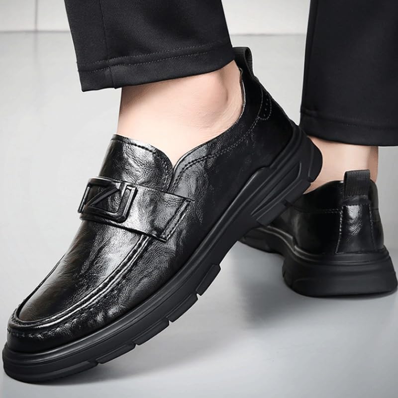 Men's Casual Shoes Mens Genuine Leather Lace Up Oxfords Comfort Wide Round Toe Non-Slip Dress Shoes Casual Business Oxford Derby Leather Shoes2