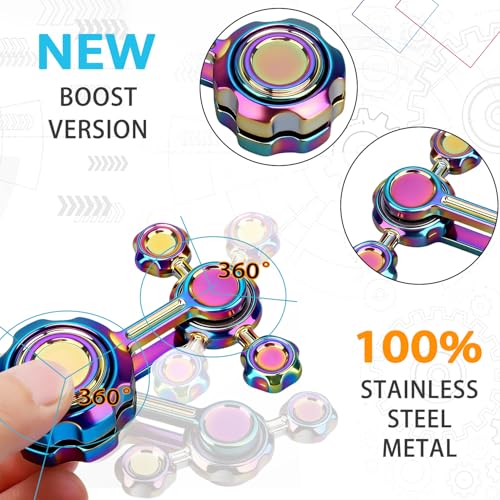 Image of Cool Gravity Fidget Spinner Toy Metal for Kids Adult, Small Gadget Desk Fidget Toy for Stress Relieve Anti Anxiety Boredom, Novelty Swing Fingertip Hand Finger Spinner Gift Classroom Prize Bag Filler