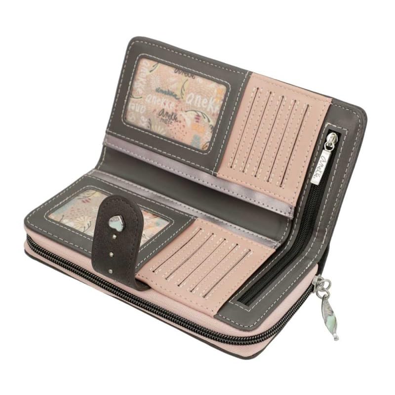 Anekke Psicodelic Damen Geldbörse All-in-One | Große Geldbörse Original Inspiration 60er Jahre | 18 x 10 x 3 cm | Farbe Rosa, Rosa, 18 x 10 x 3 cm