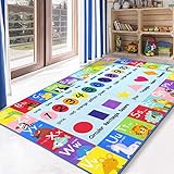 HEBE Kids Play Rug 3'4'x5' ABC Alphabet Numbers Shapes...