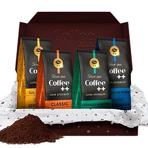 COFFEE PLUS Gift Set | Basket for Coffee Lovers | Gourmet Box Sampler | Medium Roast Ground Specialty Coffee | Variety Pack | Selection Of 4 Assorted Flavors x 8.8oz | 2.2 lbs