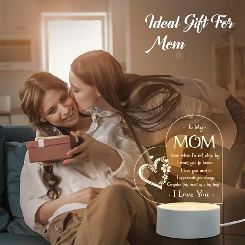 Image of Plastic LED Night Light For Mom - Birthday Present From Daughter Or Son On Mother'S Day, Christmas, Multicolor