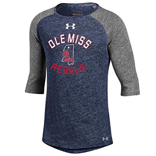 T-shirt baseball Ole Miss Rebels Under Armour pour fille en coton doux