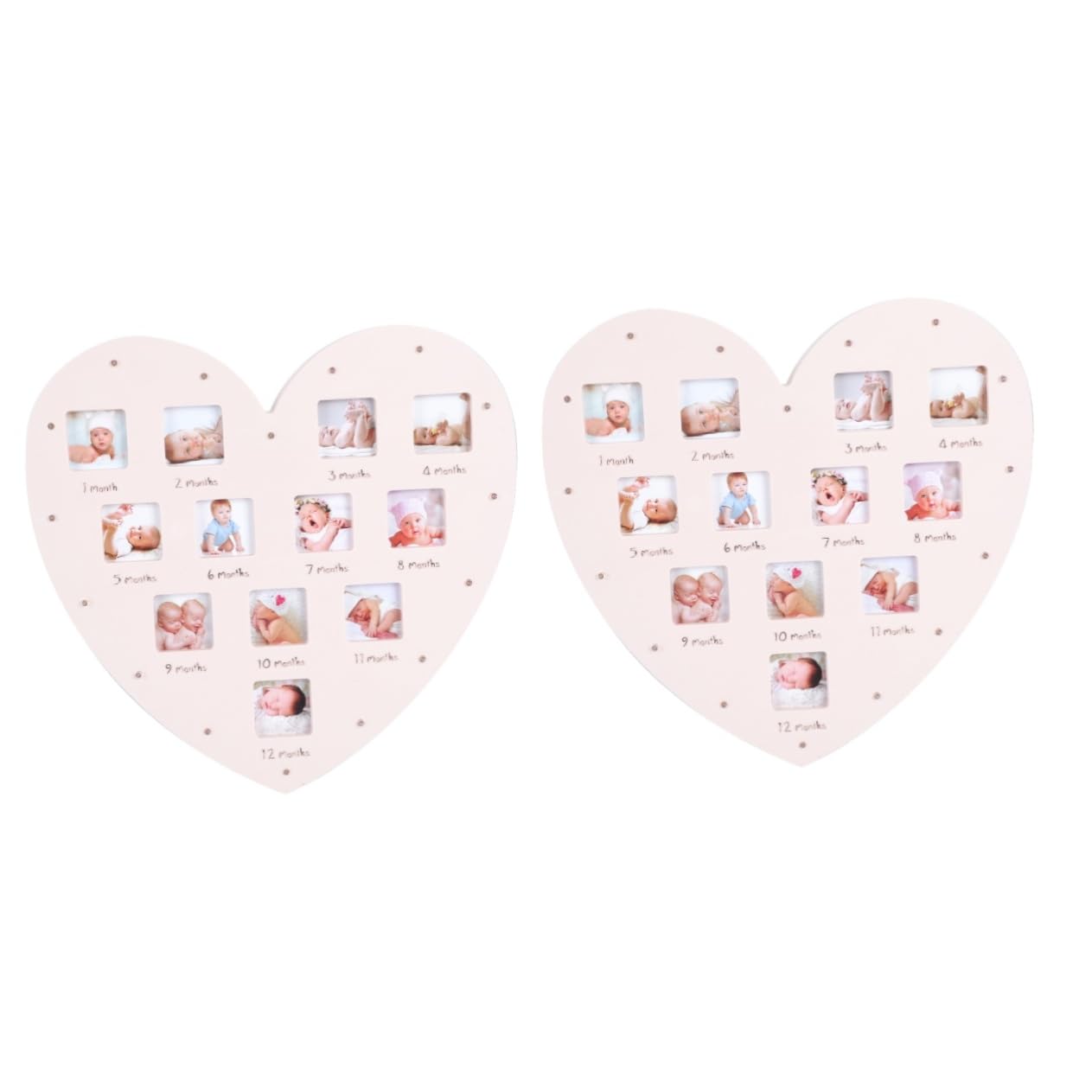 Cadre photo forme de cœur lumineux pour regrouper les photos de premier anniversaire
