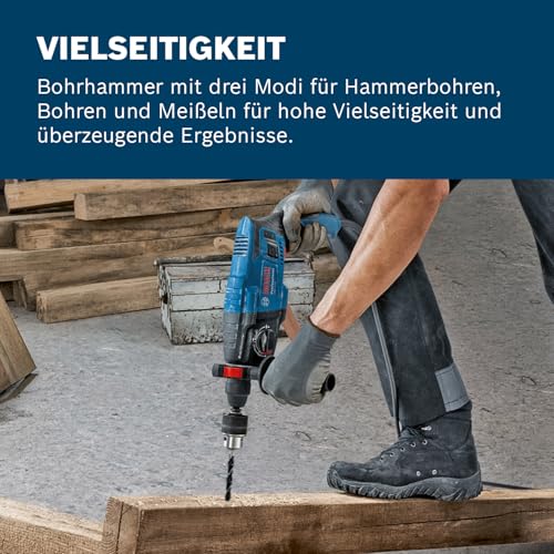 Foto von Bosch Professional Bohrhammer GBH 2-21 (mit SDS plus, inkl. 3x Drill Bit SDS plus, (6/8/10 mm), Zusatzhandgriff, Maschinentuch, Tiefenanschlag, Handwerkoffer)