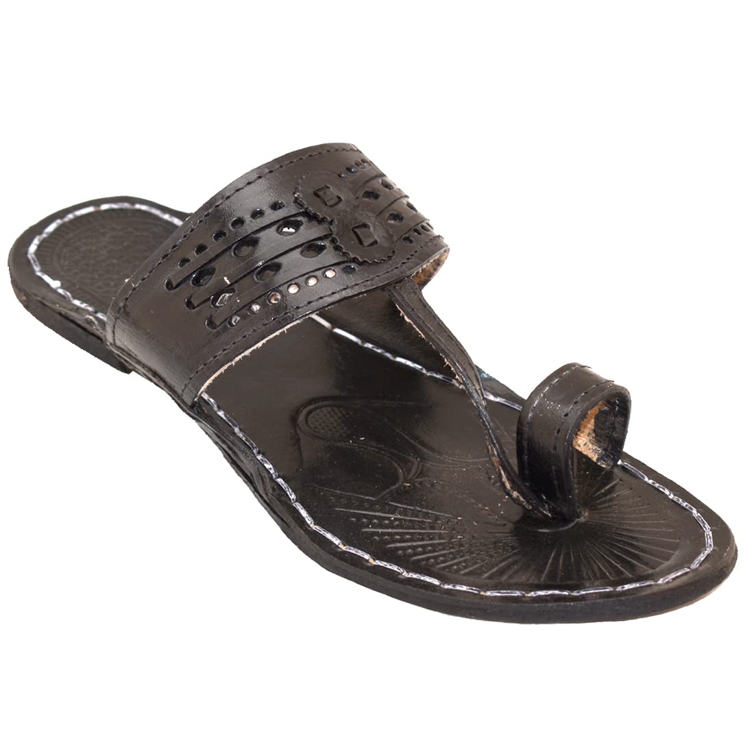 Royal Khwaab Men's Kolhapuri Chappal/Slipper/Sandal/Handcrafted 100% Genuin Leather (Kapshi Shape) Brown