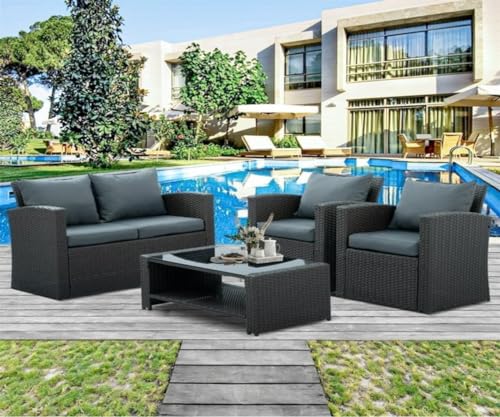 Image of Patio Furniture Set, 4 Pieces (Grey@0743)