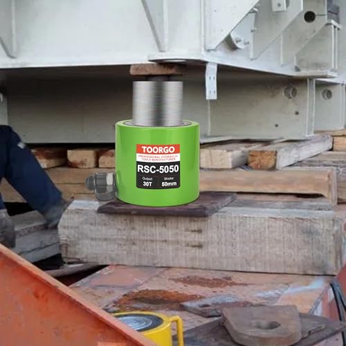 Image of 50 Ton Hydraulic Cylinder Jack,2 inch Stroke Hydraulic Ram Jack, Porta Power Automatic Retracting Jack, Green