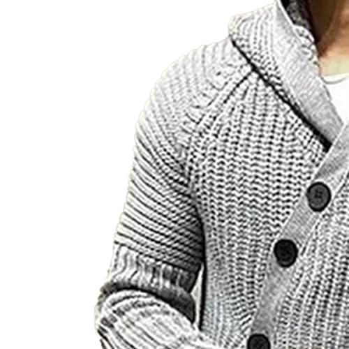 Mens Long Cardigan Sweater Button Down Hooded Knitted Sweater Outwear Drape Cape Long Sleeve Ribbed Knit Overcoat4