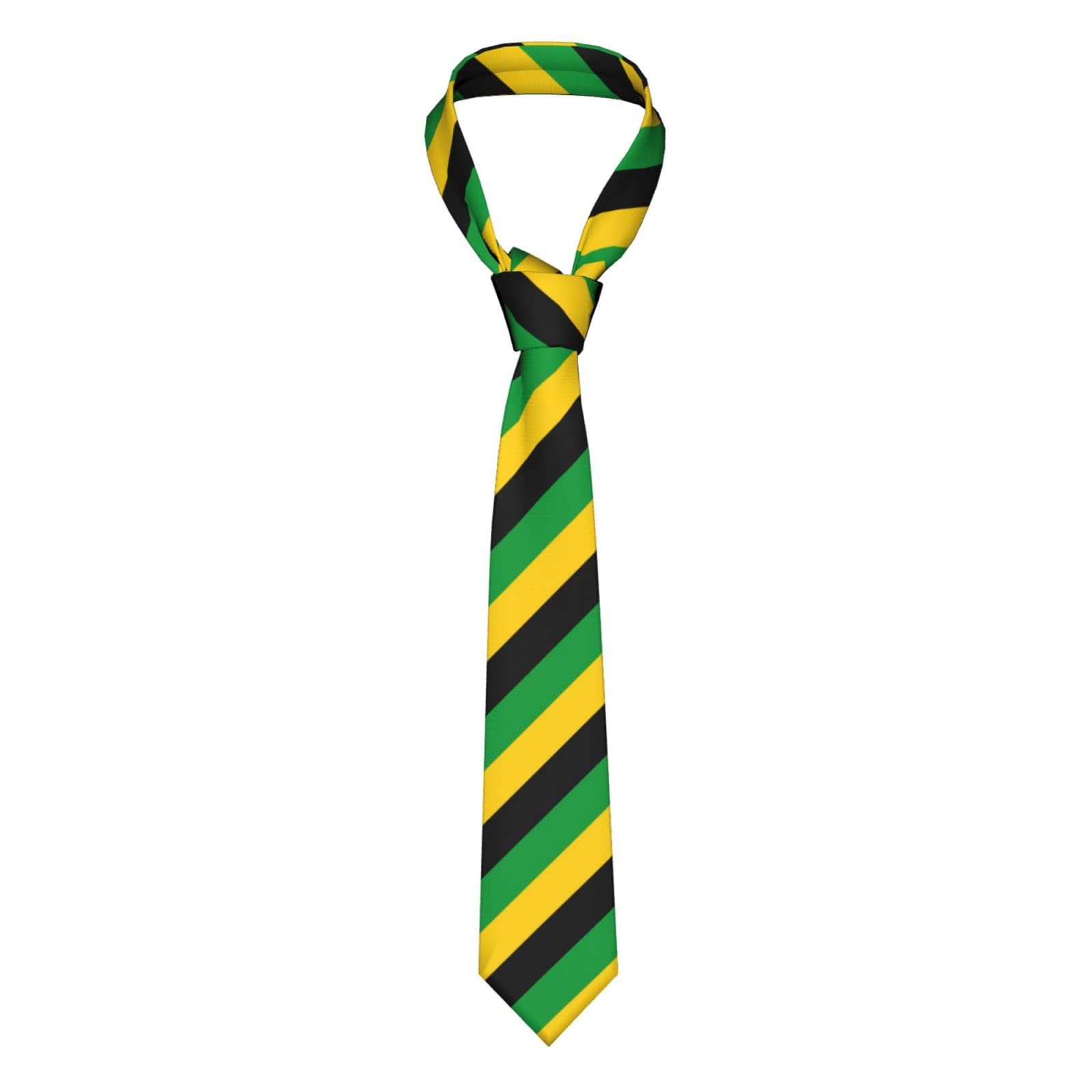 WanwEN Jamaica Flag Men'S Necktie Funny Neck Ties Mens Party Business Neckties Soft Skil Tie