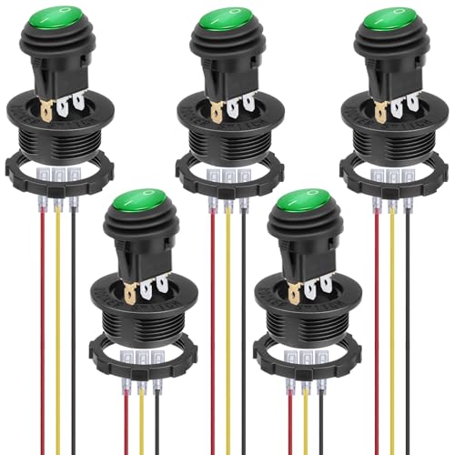 Image of BFXM Round Rocker Switch, Toggle Switch 12V, On Off Switch, SPST 3 Pin | Waterproof LED Lighted Automotive Power Switch, Marine Toggle Switch ,Automotive Replacement Electrical System Switches