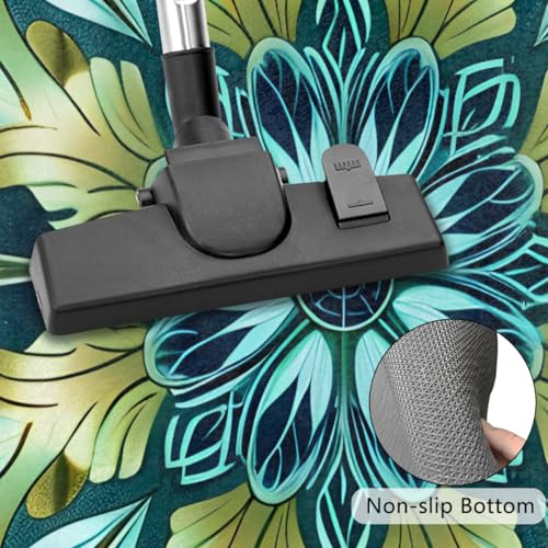 Image of cfpolar Half Round Door Mat Turquoise Mandala Flower Non-Slip Semi Circle Area Rug Washable Half Moon Hearth Rugs for Indoor Outdoor Bathroom Kitchen Patio Runner Mat Laundry Room Home Decoration