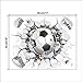 Ecloud Shop® Fútbol 3D pegatinas decorativas de TV de fondo desmontable de estar la sala de pegatinas de pared dormitorio (2 piezas)