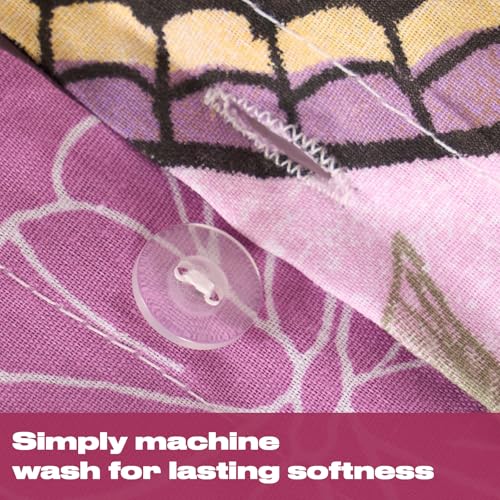 Dreamscene Single Duvet Cover Set, Ultra Soft Warm Cosy Vibrant Purple Butterfly Design Girls Bedding Sets Luxurious Reversible Quilt Single Duvet Set with Pillowcase - Image 5