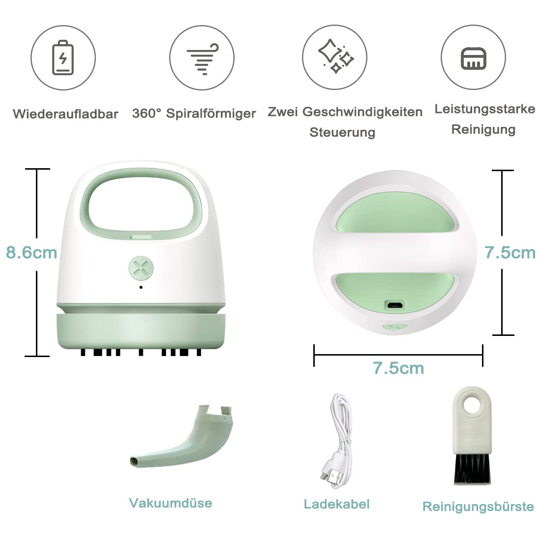 Mini Staubsauger, USB Wiederaufladbar Tischstaubsauger,