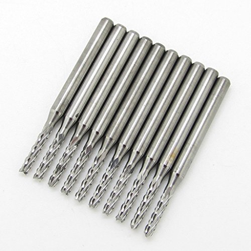 10 PCS Drills 3.175mm Carbide End Mill 2.0mm Cutting Edge Engraving Bits CNC PCB Machinery Tool