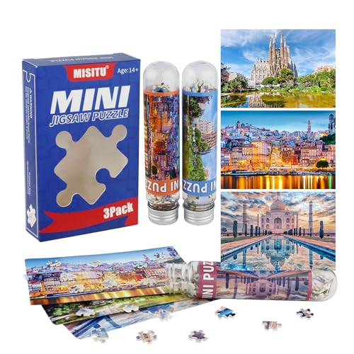MISITU Lot de 3 Mini Puzzle de 150 Pièces pour Adultes et Enfant dès 14 Ans,Monuments du...