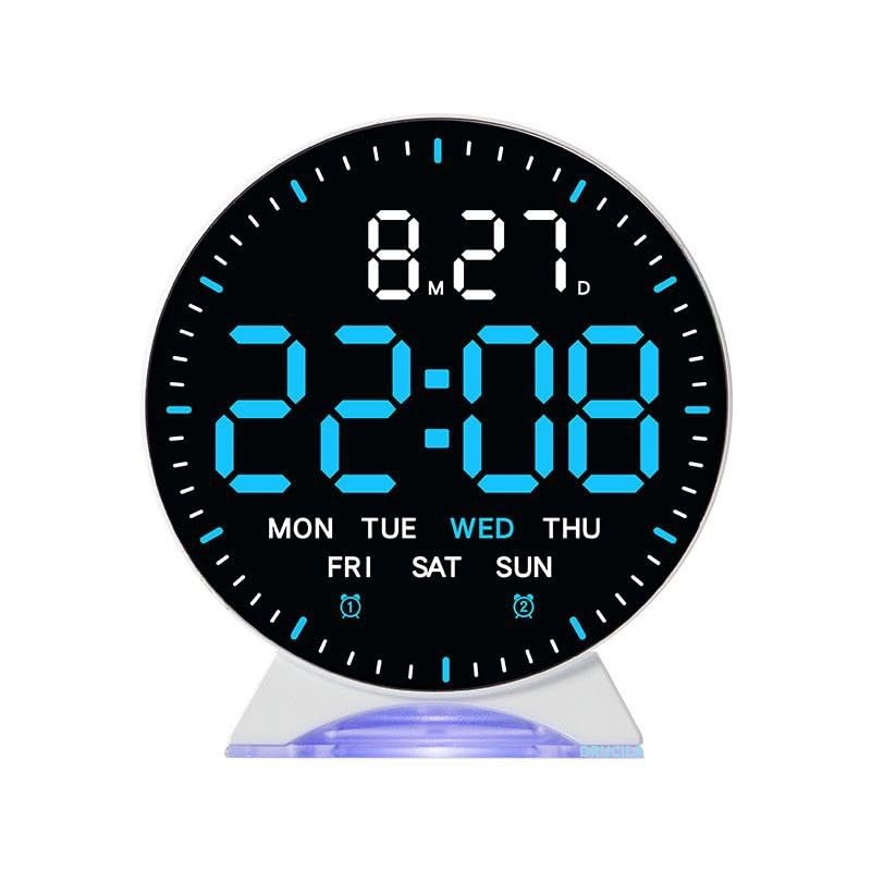 Image of DRUCILA Large LED Digital Alarm Clock with Date & Day, 12 /24Hr, Display, Night Light Base, Modern Table Clock for Bedroom, Office, Students, Living Room, Home Decor, Corporate Bedside Desk