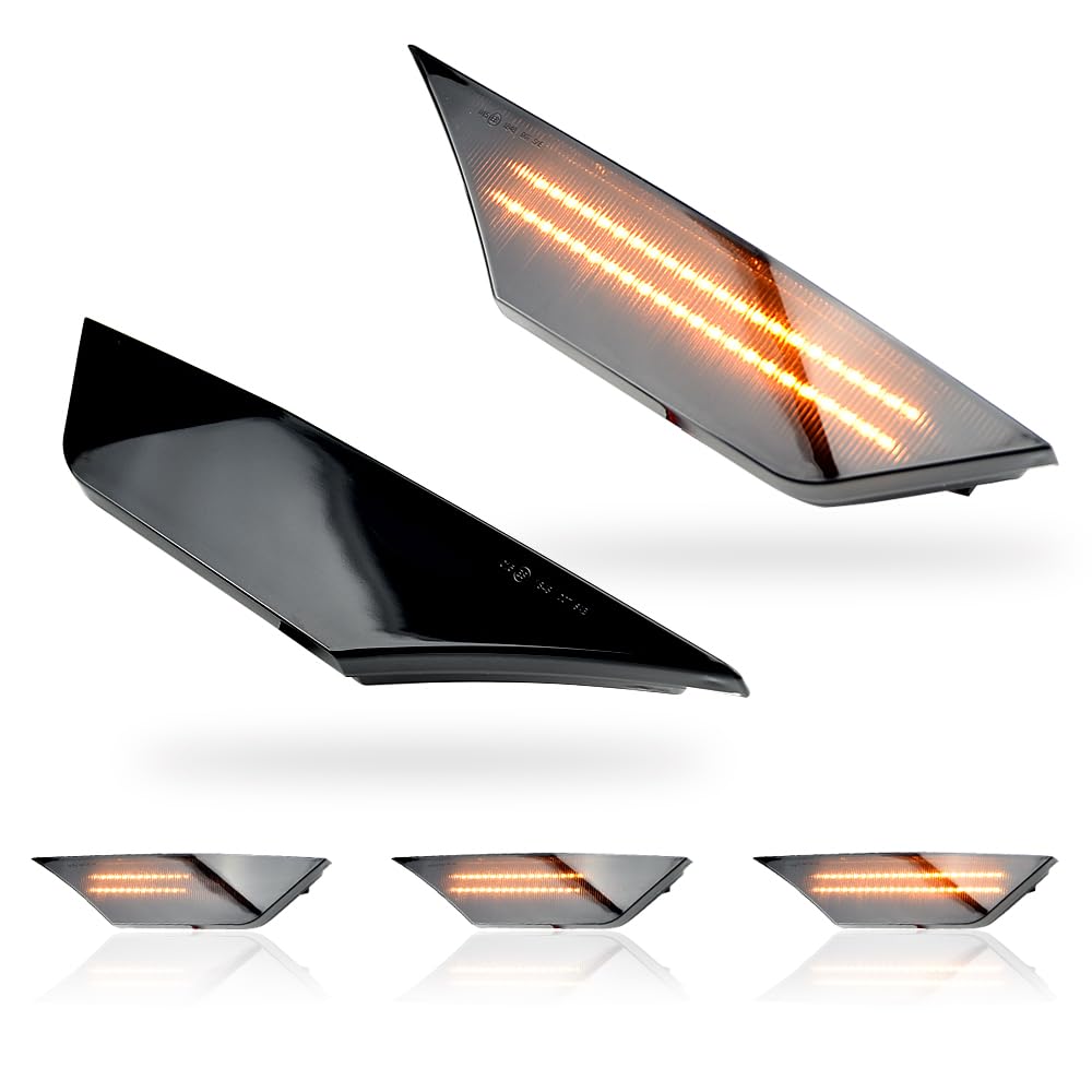 MKptopia 2pcs Dynamic Flow Smoked LED Side Marker Turn Signal Lights Compatible with Hon-da Ci-vic X 10th Gen Sedan Coupe Hatchback