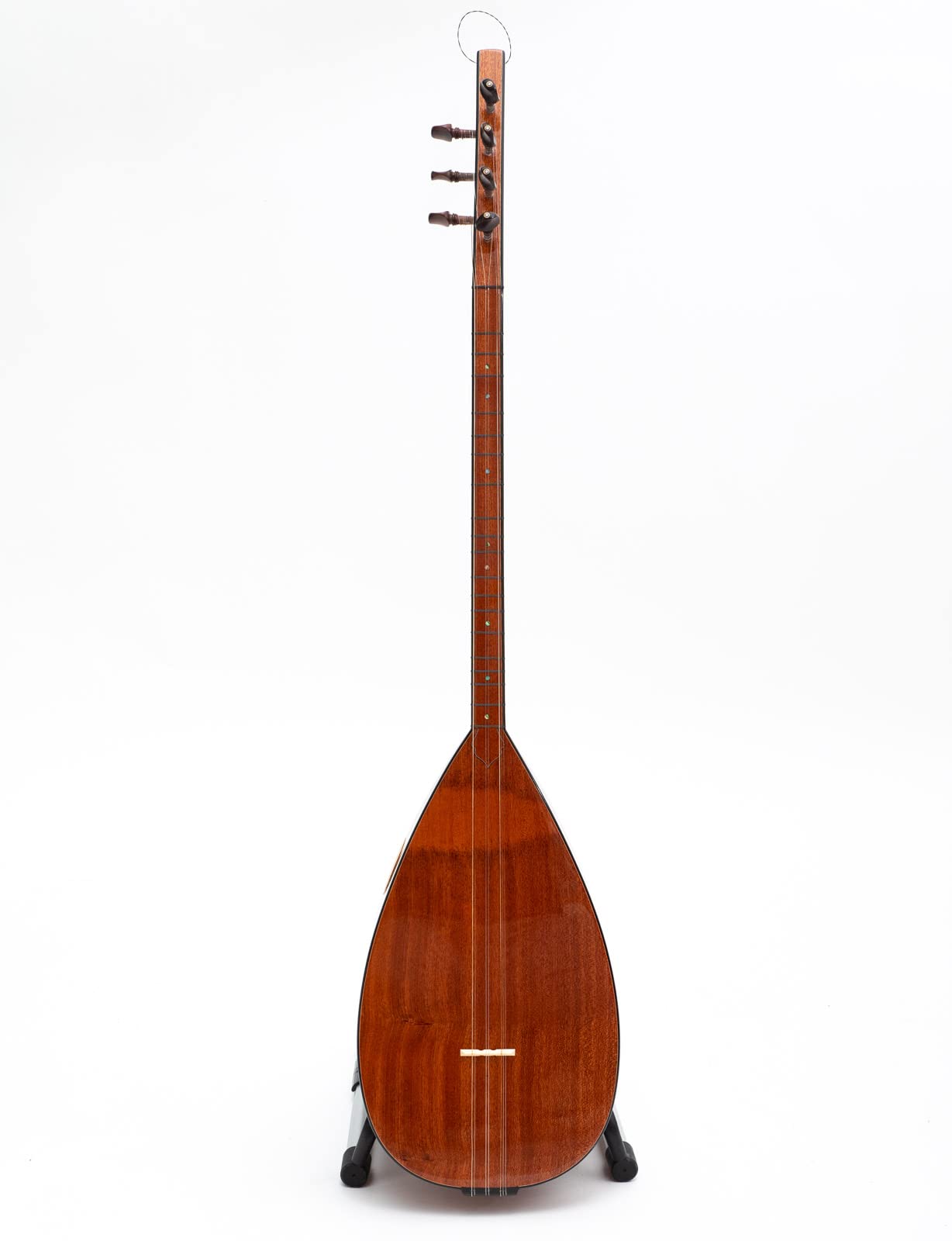 Saz Baglama Türkisches Instrument mit kurzem Hals, spezielles Mahagoniholz mit Ebenholzheringen, handgefertigtes Saiteninstrument